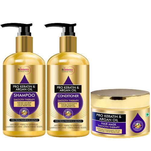 Buy St.Botanica Pro Keratin & Argan Oil Shampoo, Conditioner And Hair Mask Combo from DrMediCart, Ship from India to USA