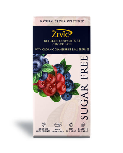 Buy Zevic Belgian Couverture Chocolate with Organic Cranberries and Blueberries from DrMediCart