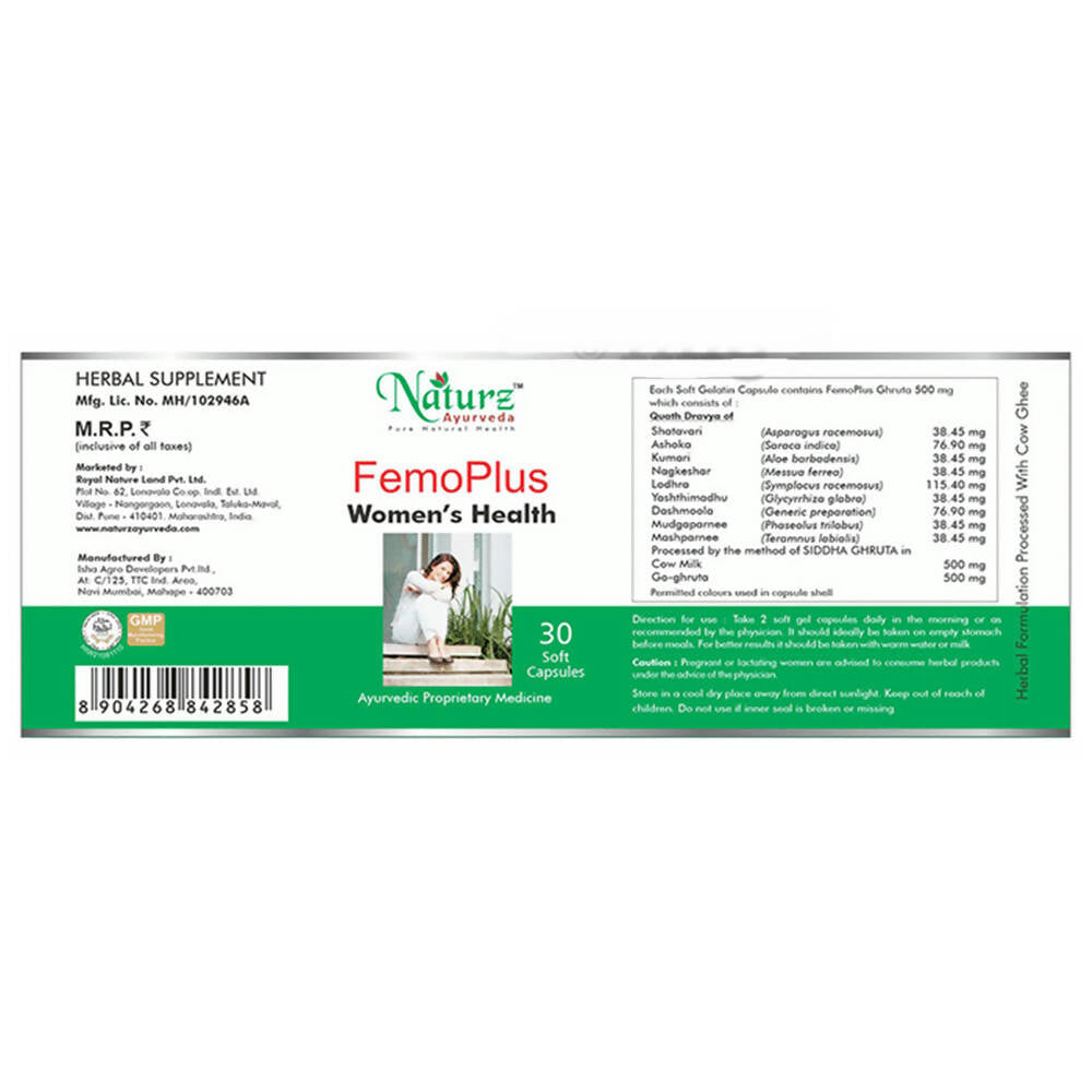 Naturz Ayurveda Femo Plus Women's Health Capsules