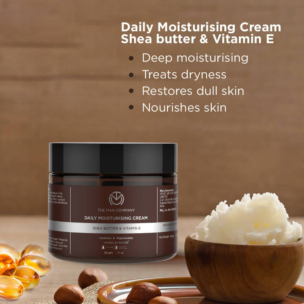 The Man Company Daily Moisturizing Face Cream with Shea Butter, Vitamin E & Coco Butter