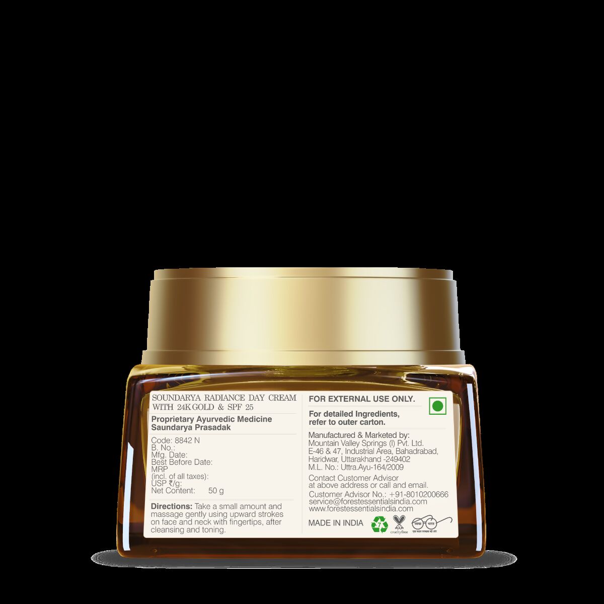 Forest Essentials Soundarya Radiance Cream With 24K Gold & SPF 25 - Drmedicart