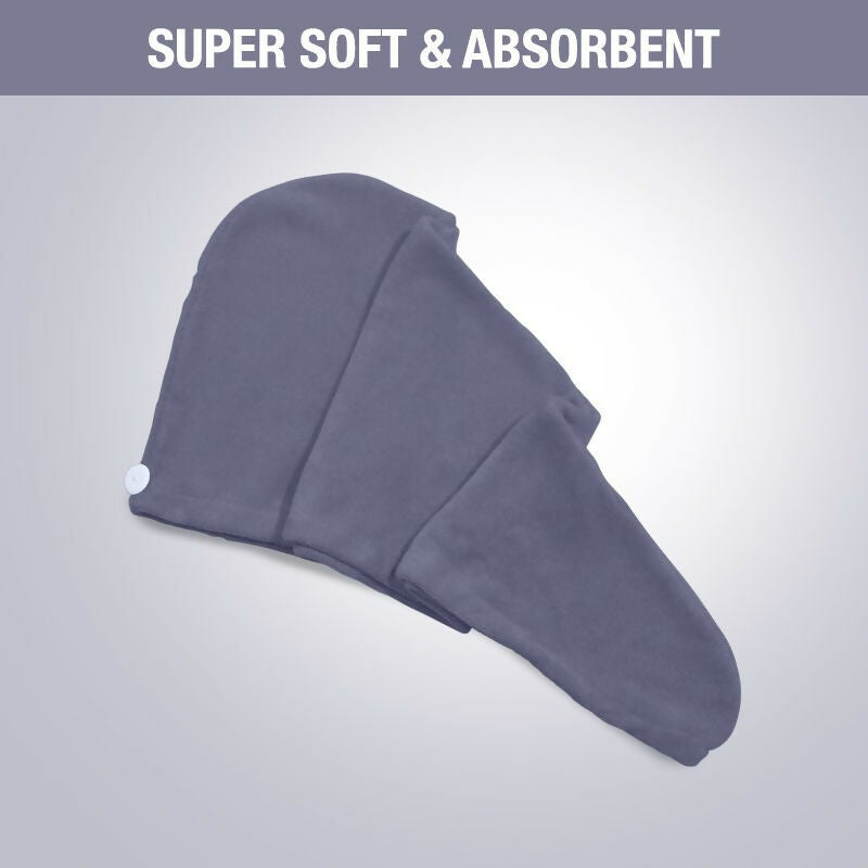 Nykaa Naturals Microfiber Hair Wrap for Frizz Free & Shiny Hair - Grey