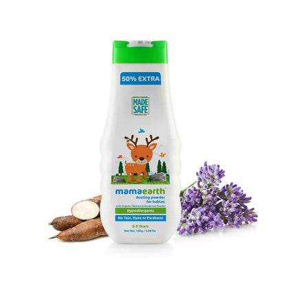 Mamaearth Dusting Powder & Nourishing Hair Oil for Babies