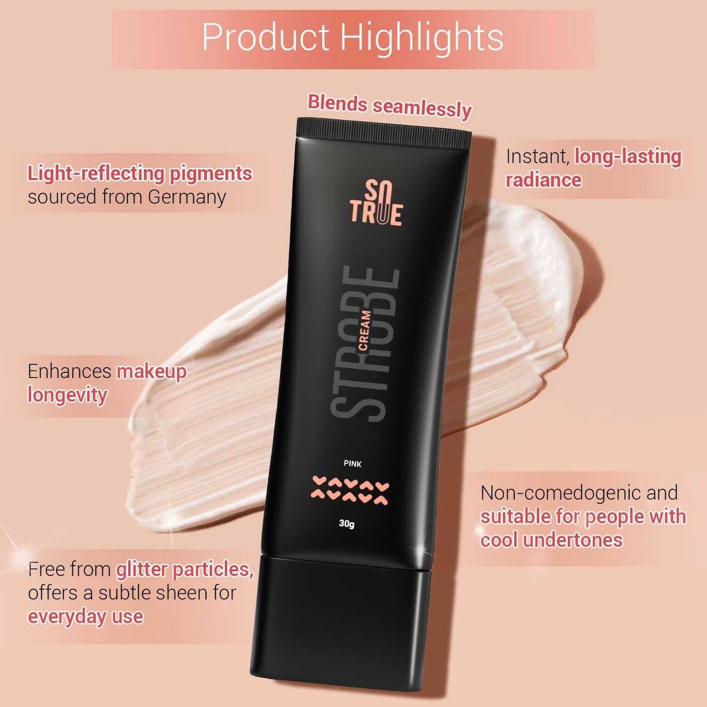 Sotrue Strobe Illuminating Cream + Moisturizer With Hyaluronic Acid - Pink