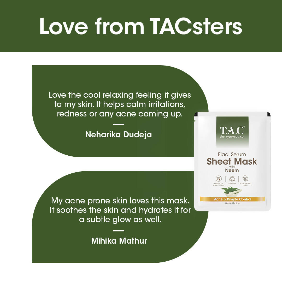 TAC - The Ayurveda Co. Eladi Serum Sheet Mask with Neem - DrMediCart