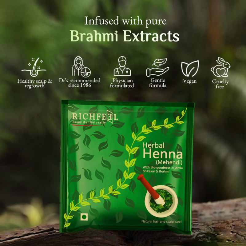 Richfeel Henna Mehendi Powder – Natural Hair Color & Conditioner