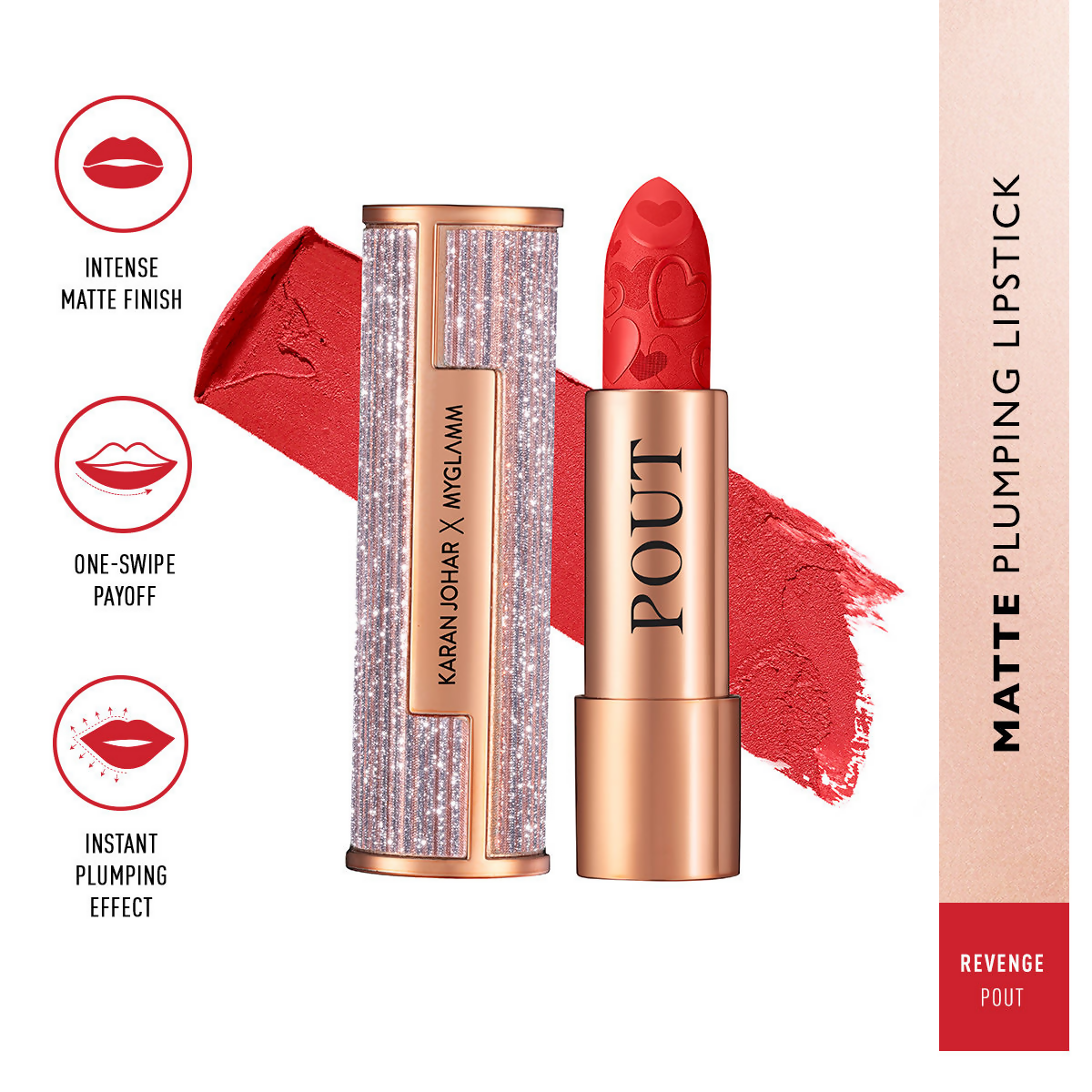 MyGlamm Pout By Karan Johar Intense Matte Plumping Lipstick - Revenge Pout