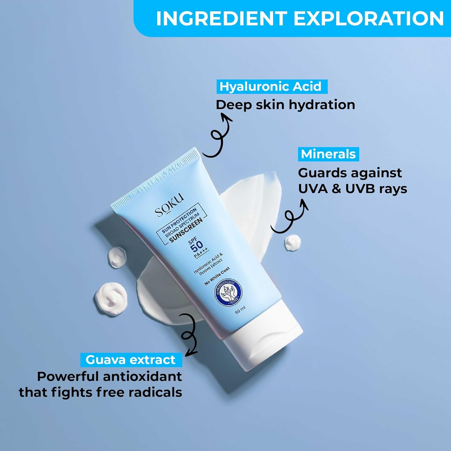 SOKU Sun Protection Broad Spectrum Sunscreen SPF 50 PA+++