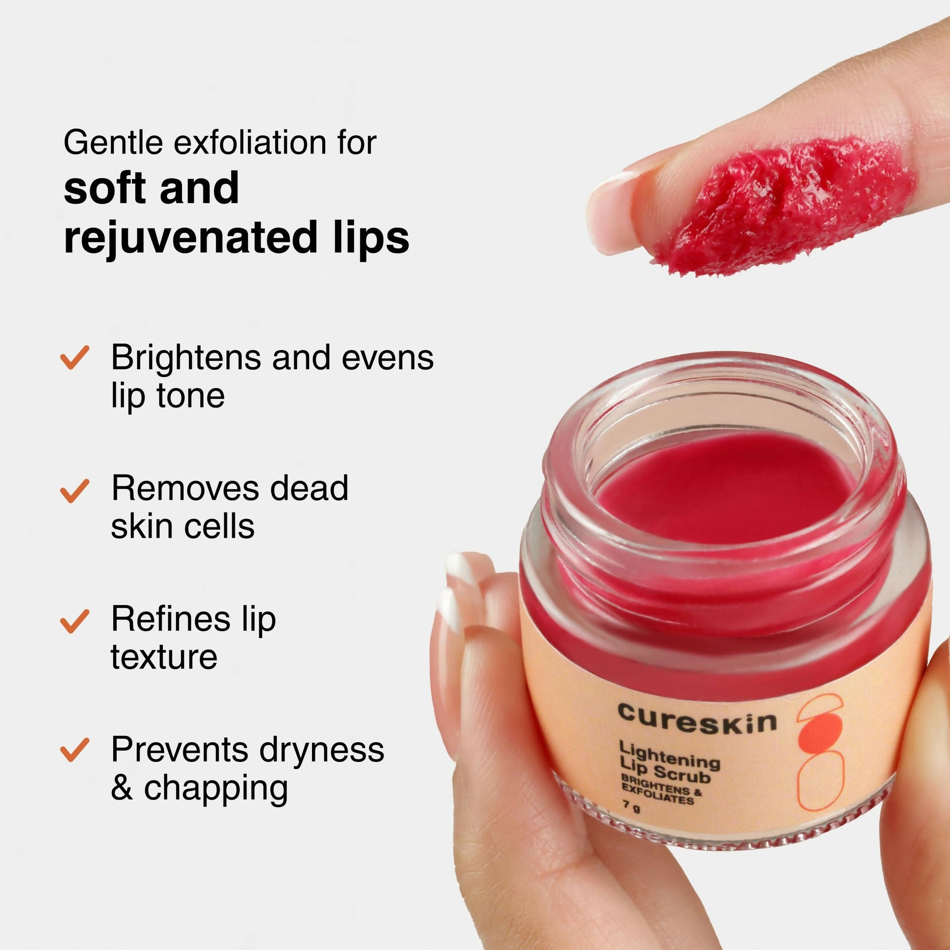 Cureskin Lightening Lip Scrub for Men and Women