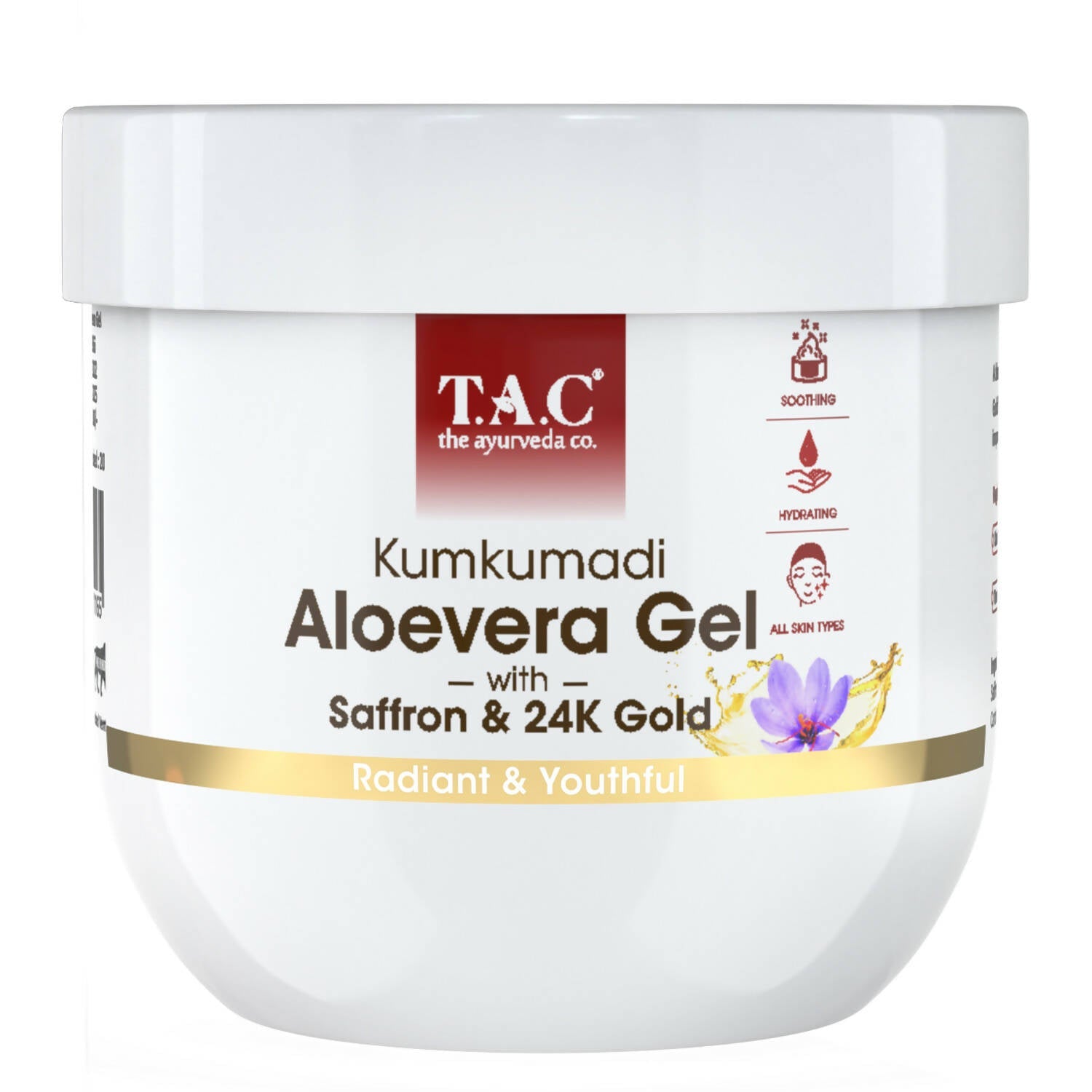 TAC - The Ayurveda Co. Kumkumadi Natural Aloevera Gel for Face & Body with Saffron & 24K Gold Flakes
