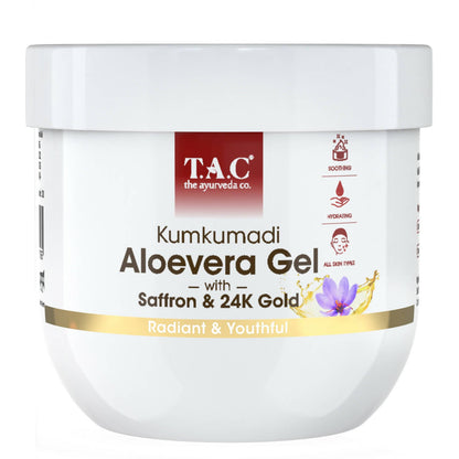 TAC - The Ayurveda Co. Kumkumadi Natural Aloevera Gel for Face & Body with Saffron & 24K Gold Flakes