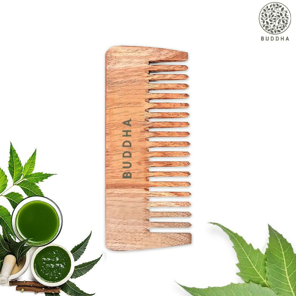 Buy Buddha Natural Neem Wood Wide Tooth Shampoo Comb from DrMediCart, Ship from India to USA