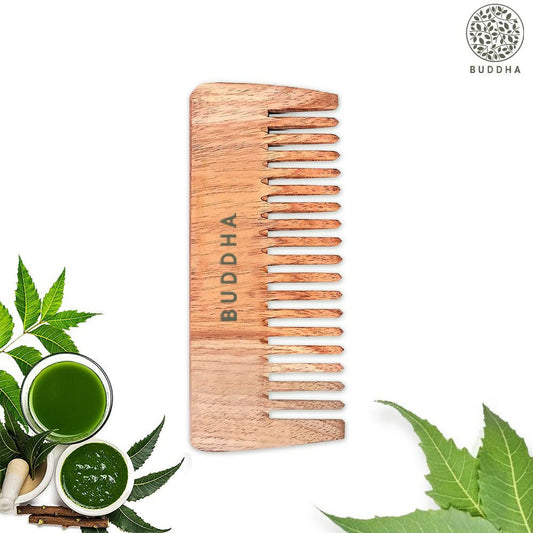 Buy Buddha Natural Neem Wood Wide Tooth Shampoo Comb from DrMediCart, Ship from India to USA