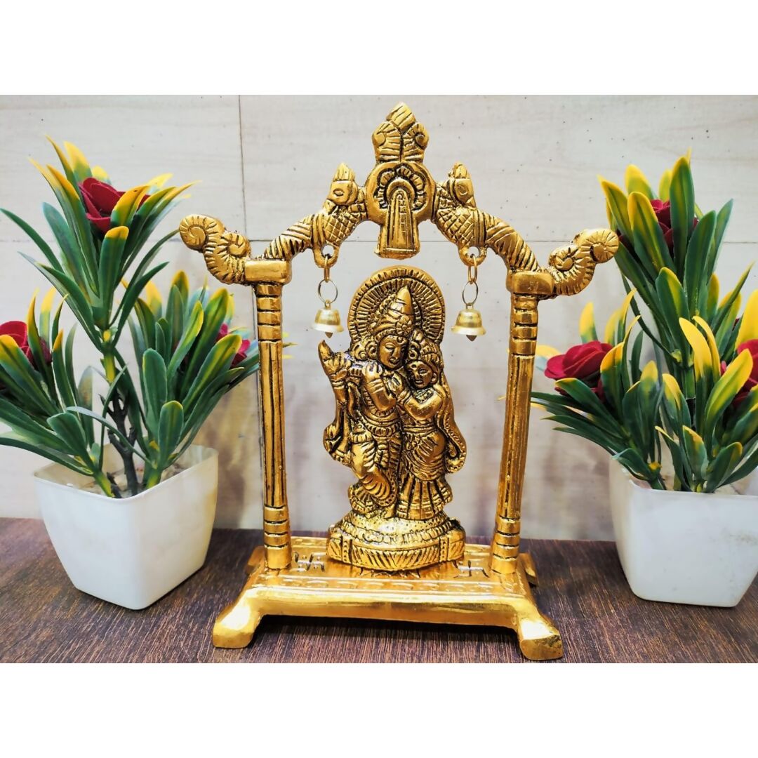 Buy Labhcart Metal Gold-Polished Radha Krishna Idol