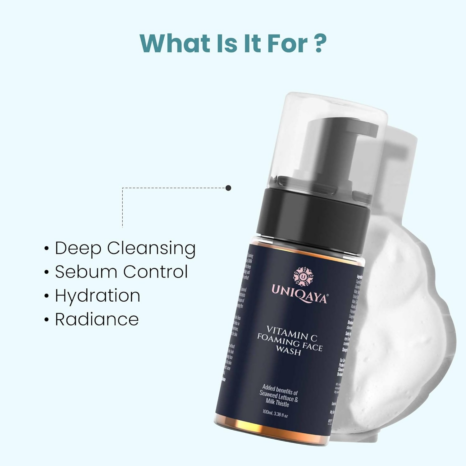 Uniqaya Vitamin C Foaming Face Wash For Brightening & Glowing Skin