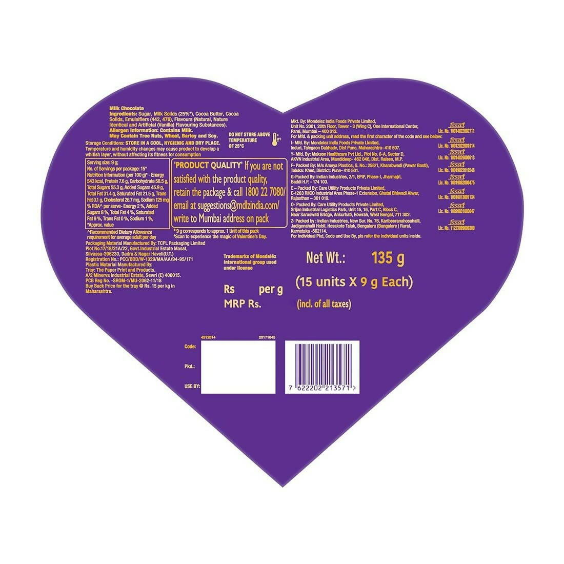 Cadbury Dairy Milk Silk Heart Shaped Valentine's Day Chocolate Gift Box