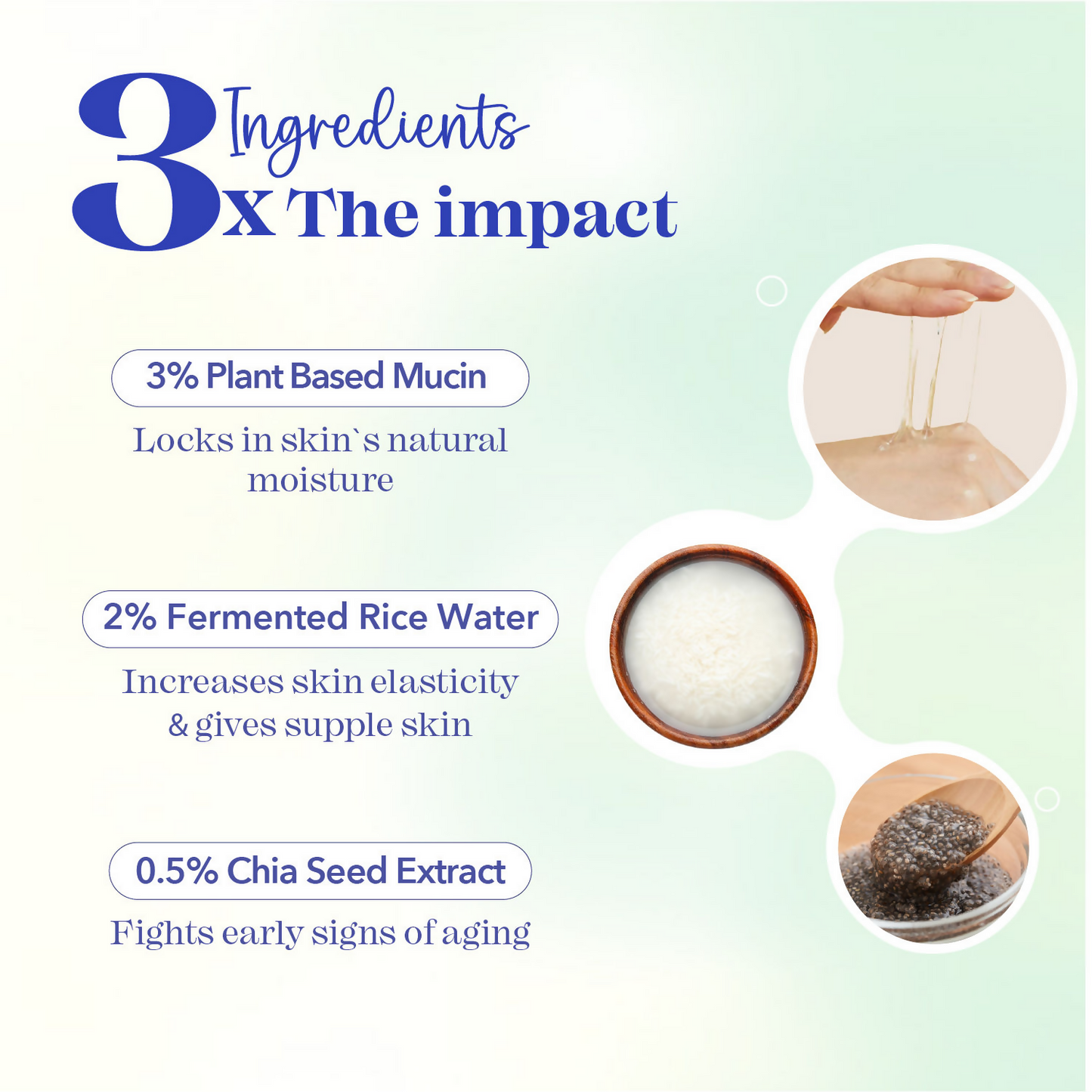 Blue Heaven Vegan Mucin Face Serum Infused with 3% Plant Based Mucin