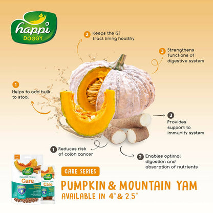 Happi Doggy Dental Chew Care Digestive Support Pumpkin & Mountain Yam
