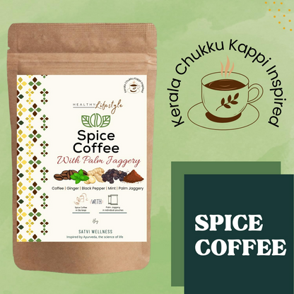 Satvi Wellness Chukkukappi With Mint And Palm Jaggery Blend Of Coffee powder With Ginger,Black Pepper & Mint In Biodegradable Tea Bags