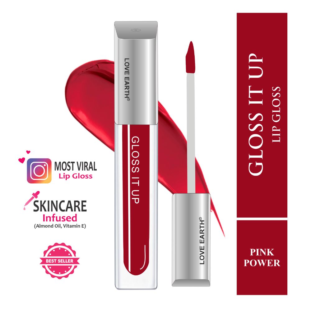 Love Earth Lip Gloss - Pink Power (Deep Pink)
