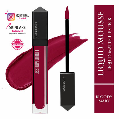 Love Earth Liquid Mousse Lipstick - Bloody Mary