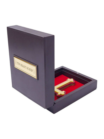 Golden Peacock Brown & Red 24 Ct Gold Foil Lord Jesus Christ