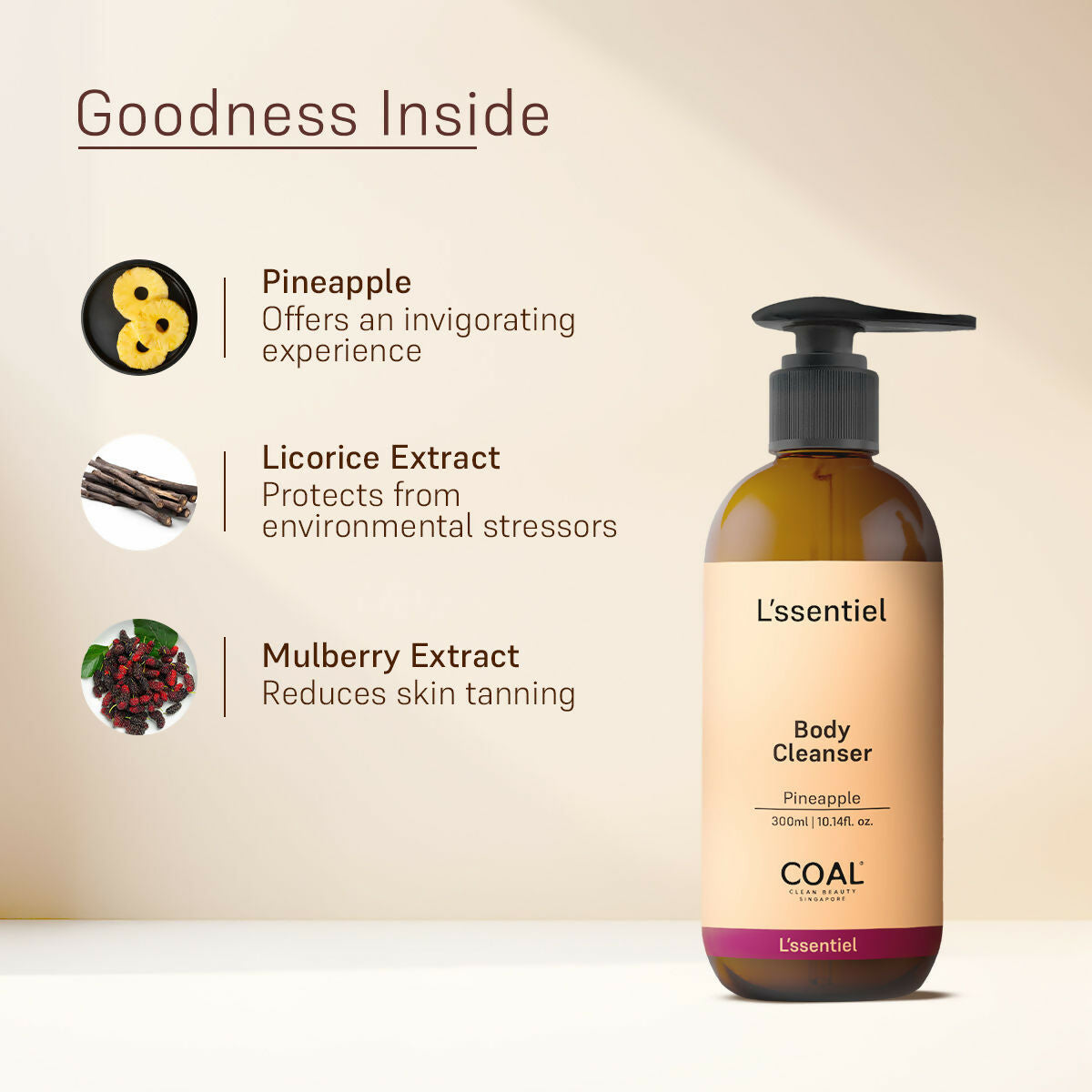 Coal Clean Beauty Pineapple Shower Gel