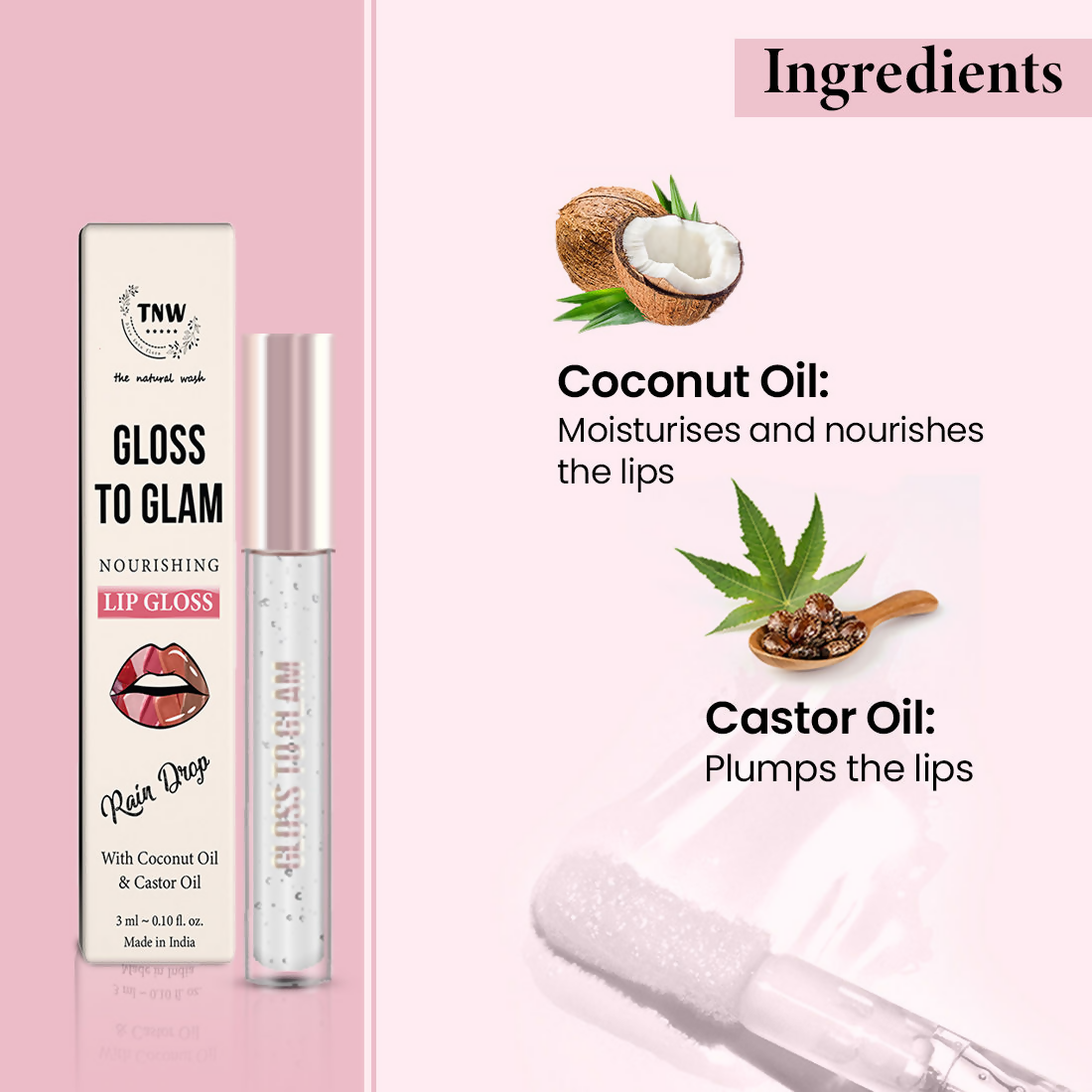 The Natural Wash Gloss To Glam Nourishing Lip Gloss - Raindrop