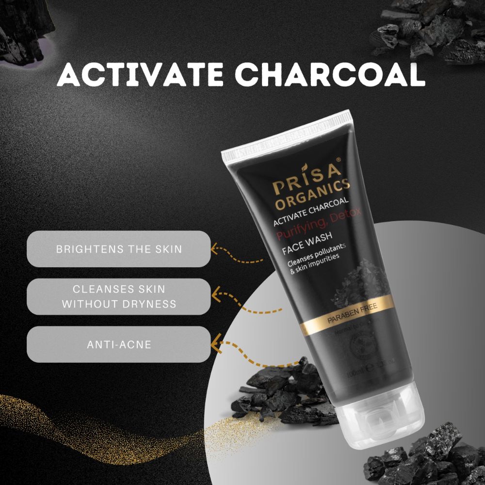 Prisa Organics Activate Charcoal Purifying cleanse  Face Wash