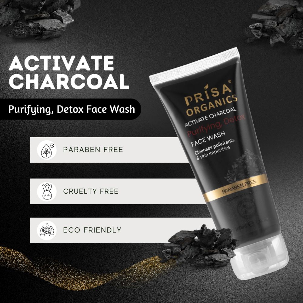 Prisa Organics Activate Charcoal Purifying cleanse  Face Wash
