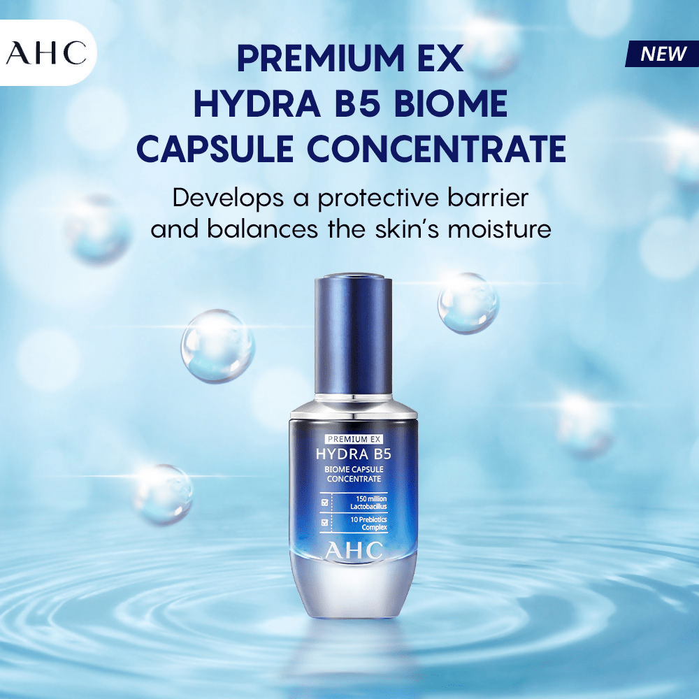 AHC Premium EX Hydra B5 Biome Capsule Concentrate Serum - Korean skincare