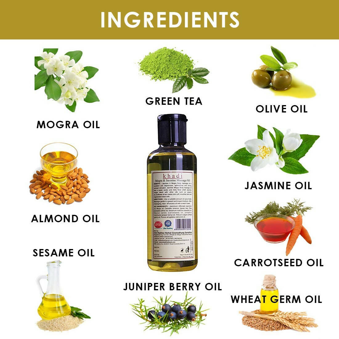 Khadi Rishikesh Herbal Mogra & Jasmine Massage Oil