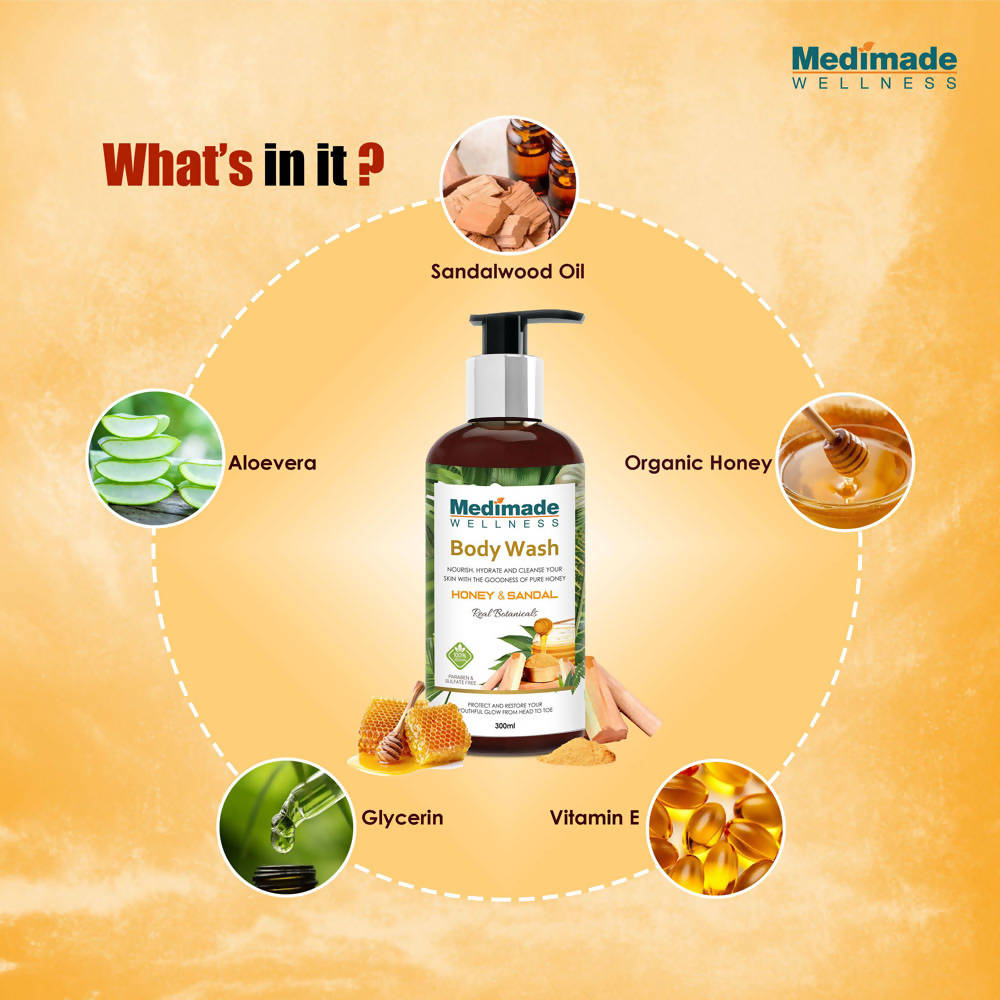 Medimade Wellness Honey & Sandal Body Wash - DrMediCart