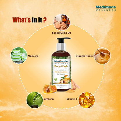 Medimade Wellness Honey & Sandal Body Wash - DrMediCart