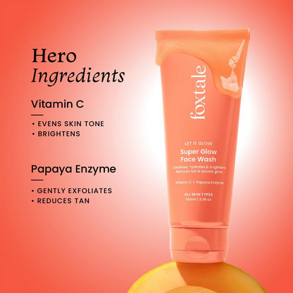 Foxtale Super Glow Face Wash Vitamin C + Papaya Enzyme