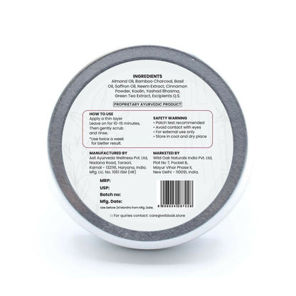 Wild Oak Tulsi, Neem & Kesar Face Scrub & Clay Mask | Anti Acne | De-Tan & Open Pores | Anti Aging & Hyperpigmentation