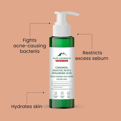 Alps Goodness Cinnamon, Salicylic Acid & Hyaluronic Acid Facewash - DrMediCart