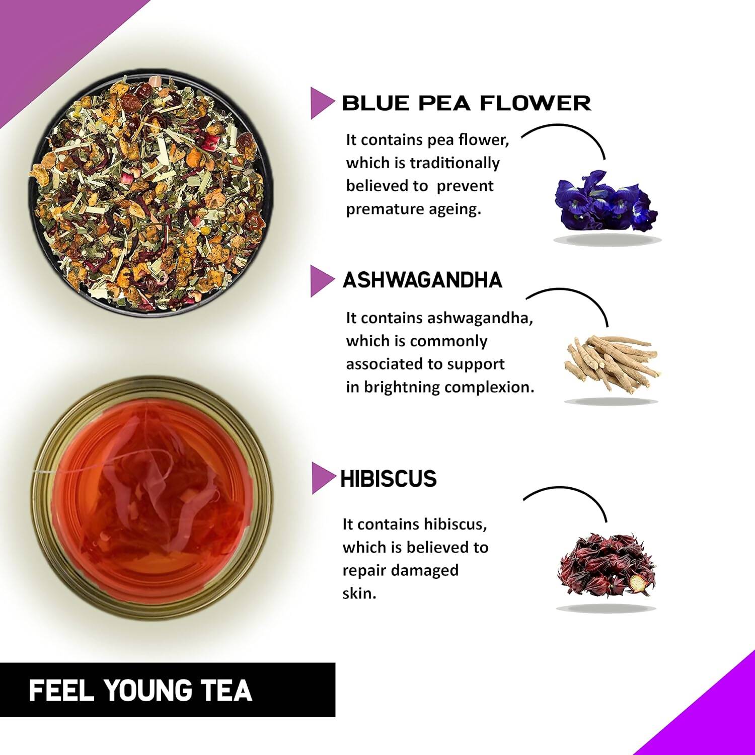 Teacurry Feel Young Tea Bags (Anti Ageing Tea) - Drmedicart