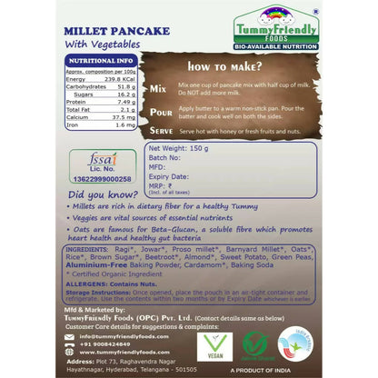TummyFriendly Foods Millet Pancake Mix - Chocolate, Veggies - Drmedicart