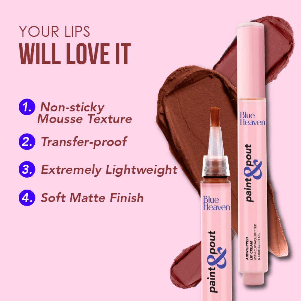 Blue Heaven Paint & Pout Airwhipped Lip Cream - Honey Hug 07