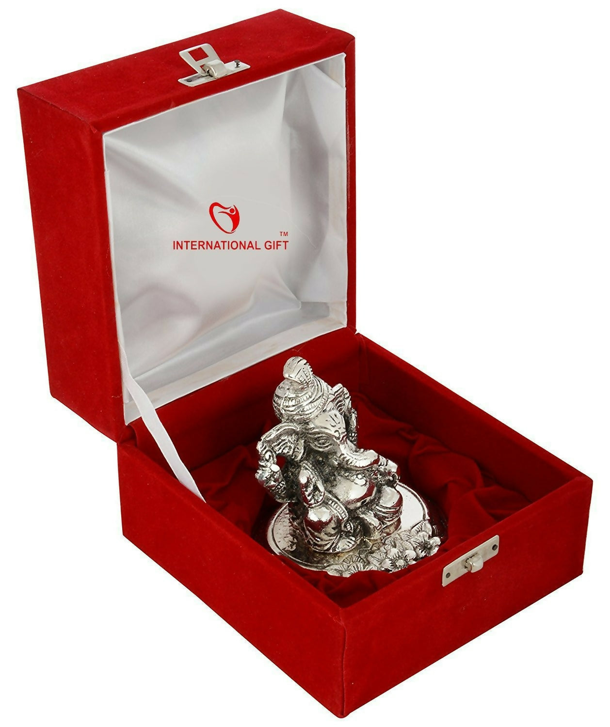 International Gift Silver Plated Pagdi Ganesh God Idol