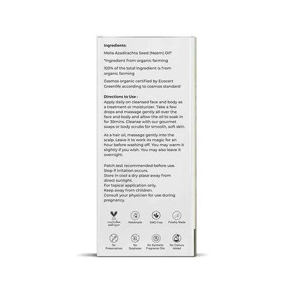 Juicy Chemistry Pure & Organic Neem Oil For Cold Pressed Carrier Oil