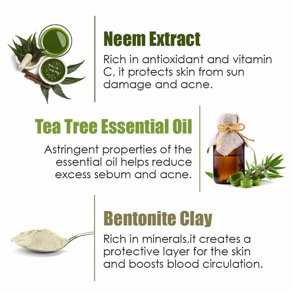 Wow Skin Science Anti-Acne Neem & Tea Tree Clay Face Mask - Drmedicart