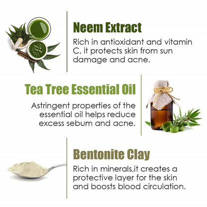 Wow Skin Science Anti-Acne Neem & Tea Tree Clay Face Mask - Drmedicart