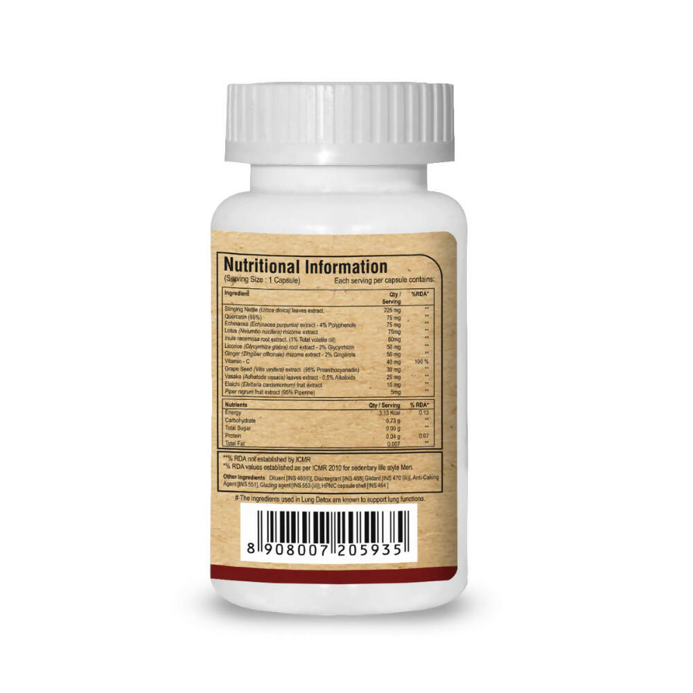 Pure Nutrition Lung Detox with Vitamin C & Grape Seed Extract Veg Capsules