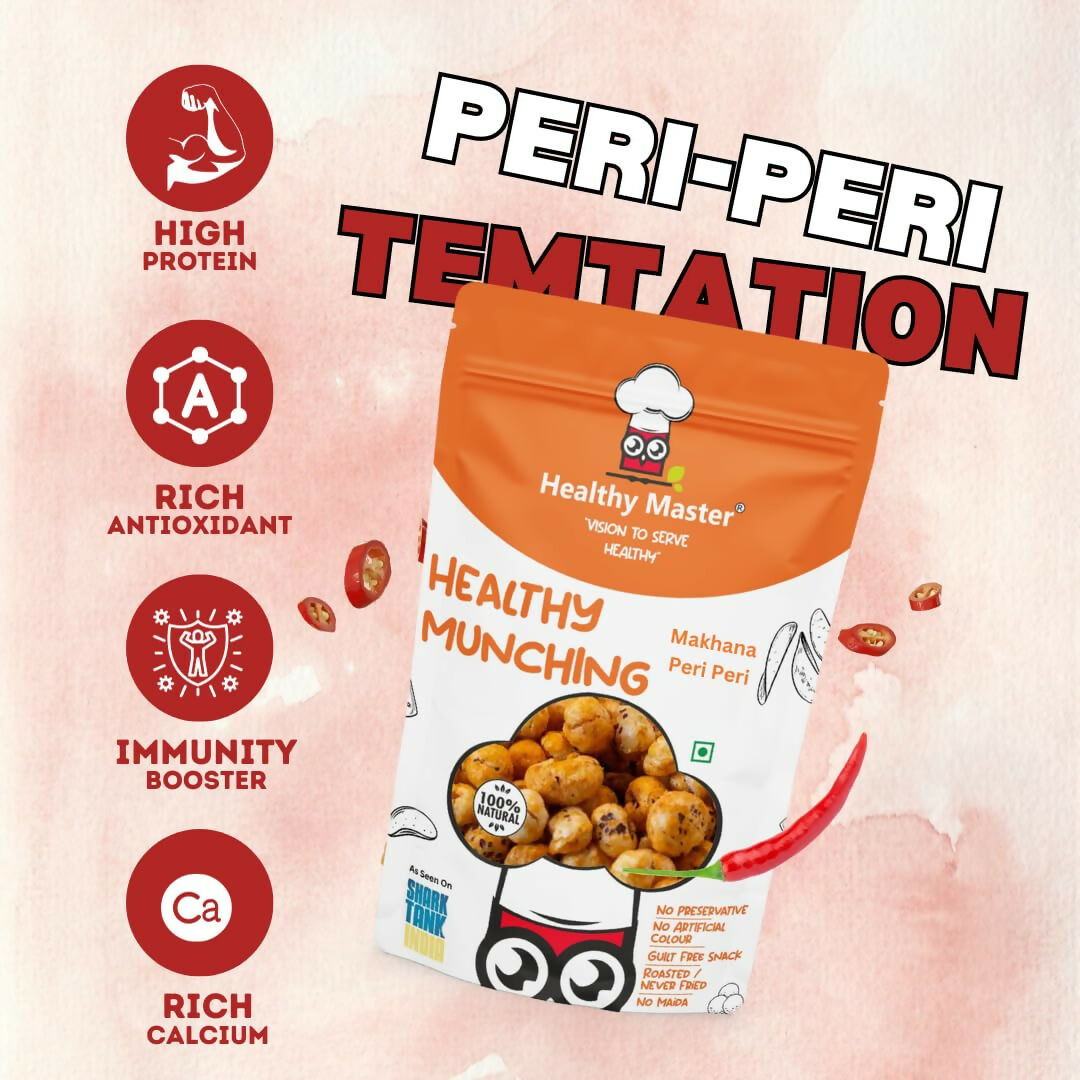 Healthy Master Crispy Roasted Fox Nuts (Makhana) - Peri Peri Flavour