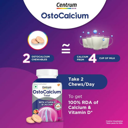 Centrum OstoCalcium Total Chewables Tablets for Kids - Mixed Fruit