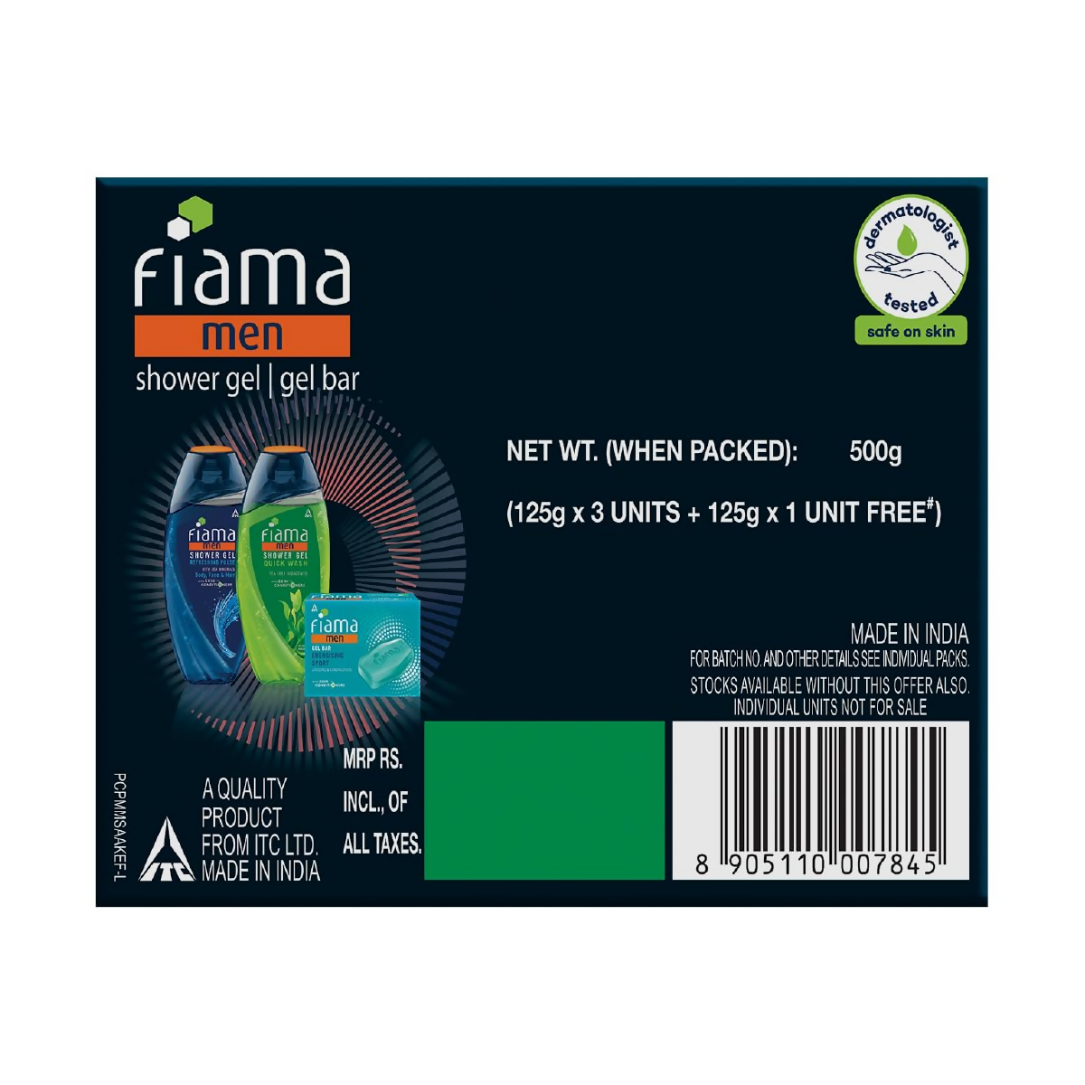 Fiama Men Deep Clean Gel Bar With Charcoal & Grapefruit