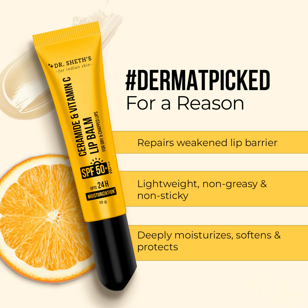 Dr. Sheth's Ceramide & Vitamin C Lip Balm 24H Moisturization