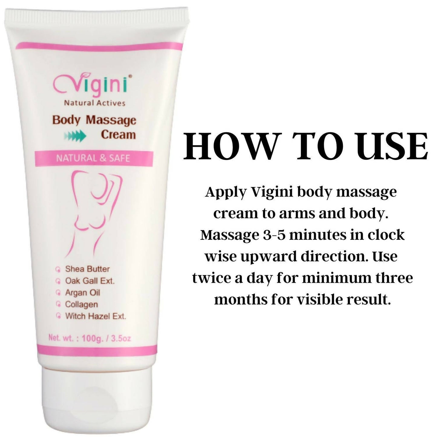 Vigini Natural Actives Bust Breast Body Toner Firming Massage Oil Cream - Drmedicart